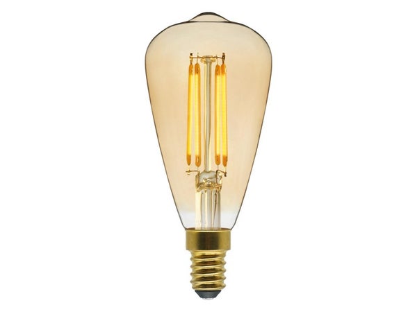 Ampoule décorative led à filament ambré edison E14, LEXMAN, 40 W