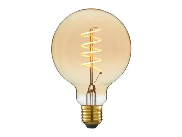 Ampoule décorative led à filament ambré globe 95 mm E27 35 W, LEXMAN
