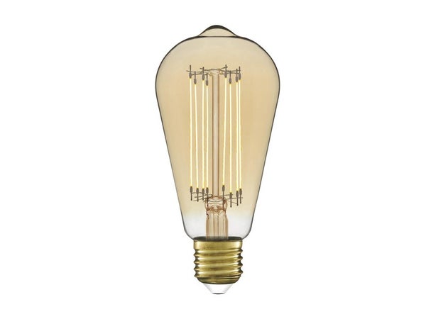 Ampoule décorative led à filament ambré edison E27 5.8 W, LEXMAN