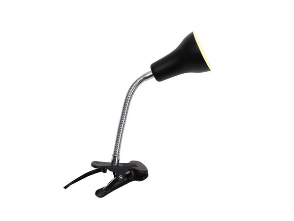 Lampe de bureau à pince design, Salta, GU10 métal noir, INSPIRE