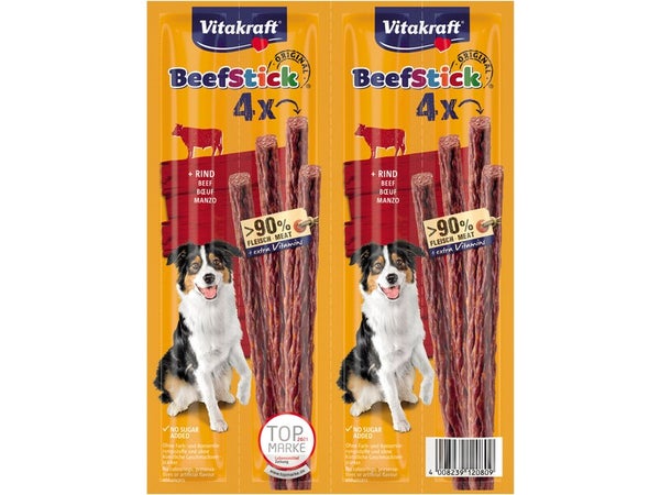 Lot de 4 friandises pour chien VITAKRAFT Beef-Stick boeuf