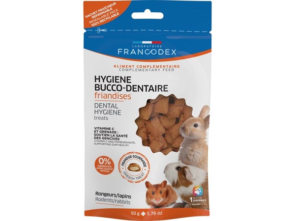 Friandise pour rongeur, hygiène bucco dentaire, vitamine C / grenade, 50 g