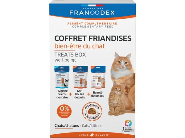 Friandise chat multipack soins bucco dentaire + poiles 3 x 65 gr