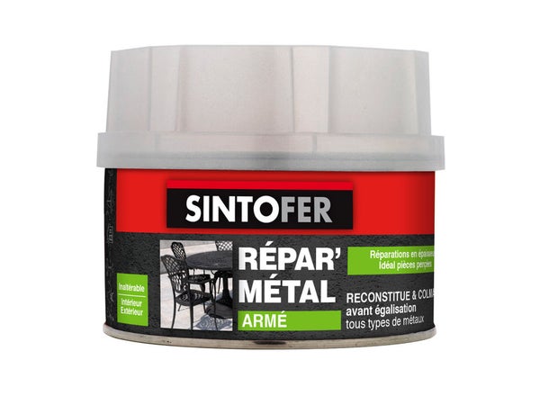 Colle de réparation SINTO Sintofer, répare métal armé, 550 g beige
