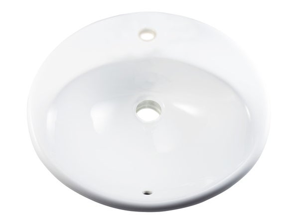 Vasque à encastrer céramique ovale l.48 x P.48 cm Diam.56 cm blanc brillant