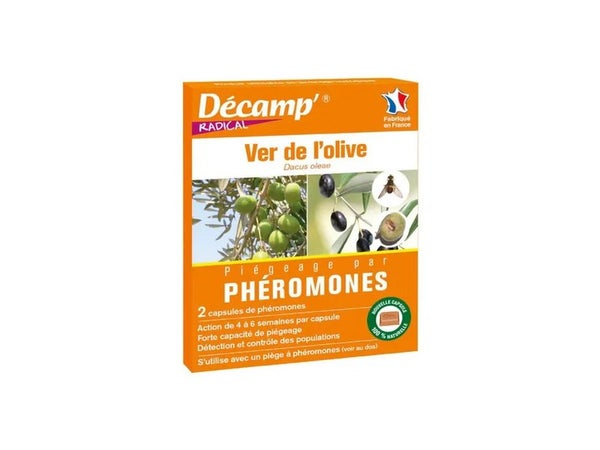Lot de 2 capsules de phéromones anti-ver de l'olive DECAMP'