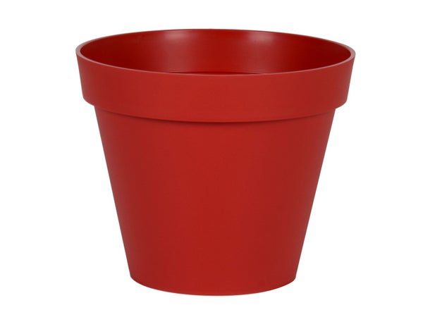 Pot Plastique Eda Diam.40 X H.32 Cm Rouge Rubis