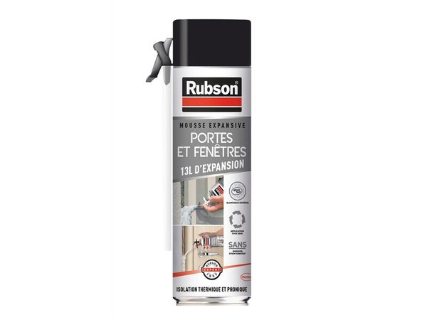 Mousse expansive porte/fenetre <0.1% iso RUBSON blanc 500ml/13l