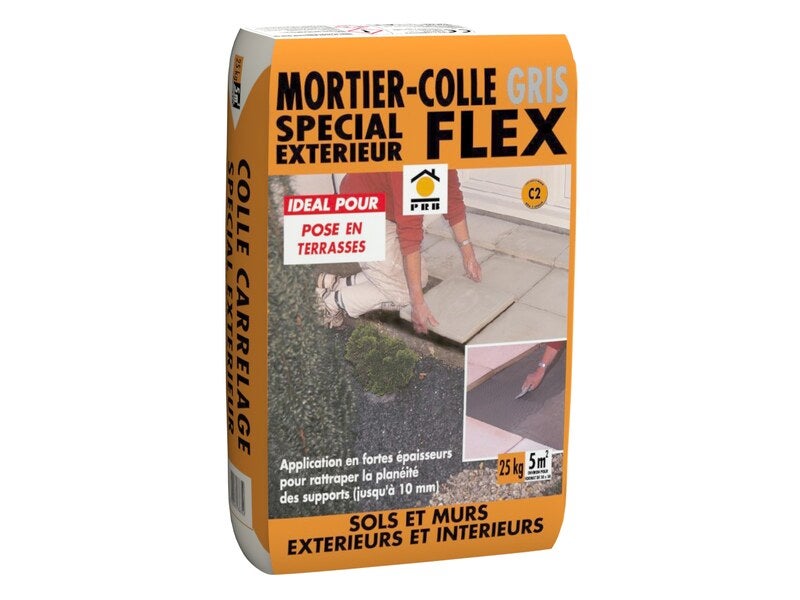 Mortier colle exterieur gris PRB 25kg