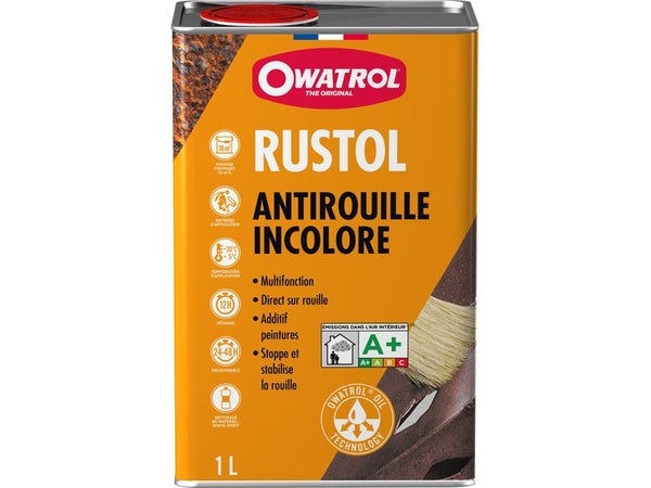 Protection Antirouille Extérieur / Intérieur Rustol Owatrol, Incolore, 1 L
