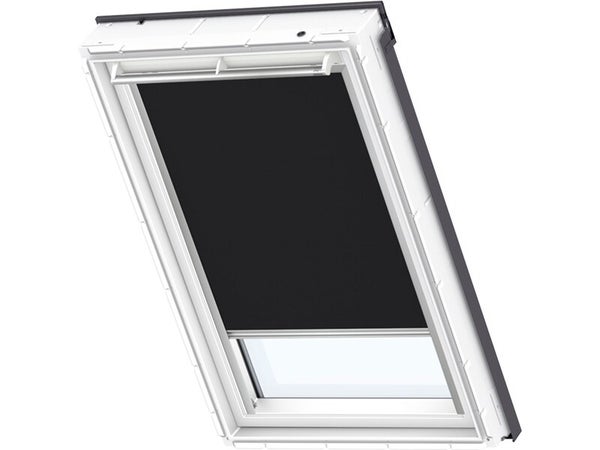 Store fenêtre de toit VELUX occultant manuel noir DKL MK04, cadre gris