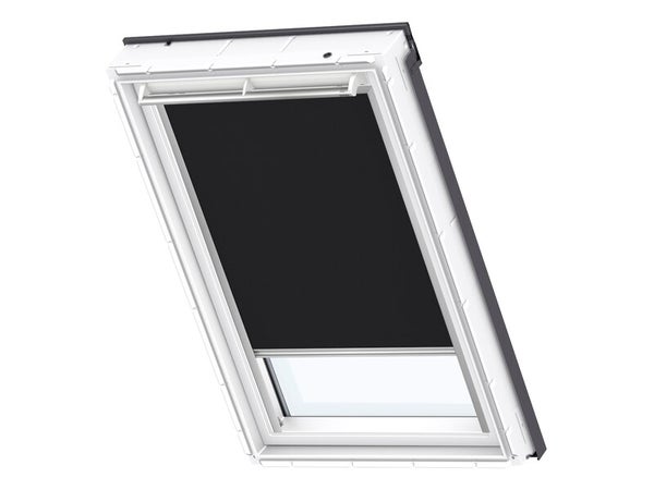Store fenêtre de toit VELUX occultant manuel noir DKL M04, cadre gris