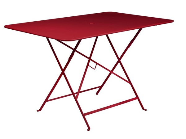 Table de jardin FERMOB Bistro rectangulaire rouge 6 personnes