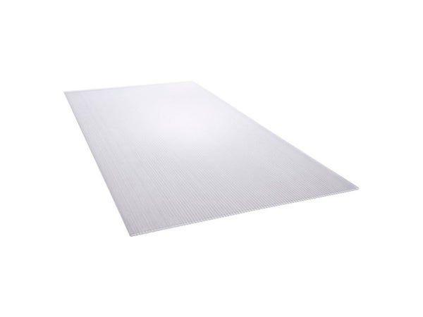 Plaque de toiture plate en polycarbonate cellulaire transparent, SEDPA, l.0.9 x L.2 m
