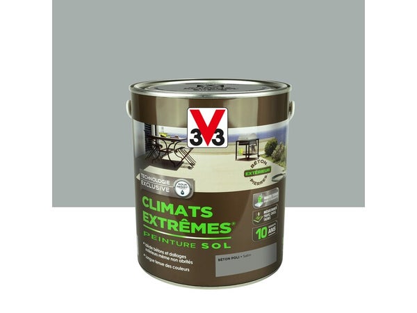 Peinture sol Climats extrêmes V33, beton poli satiné, 2.5L