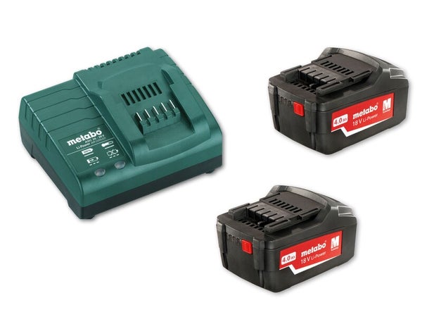 Chargeur avec 2 batteries 4Ah METABO