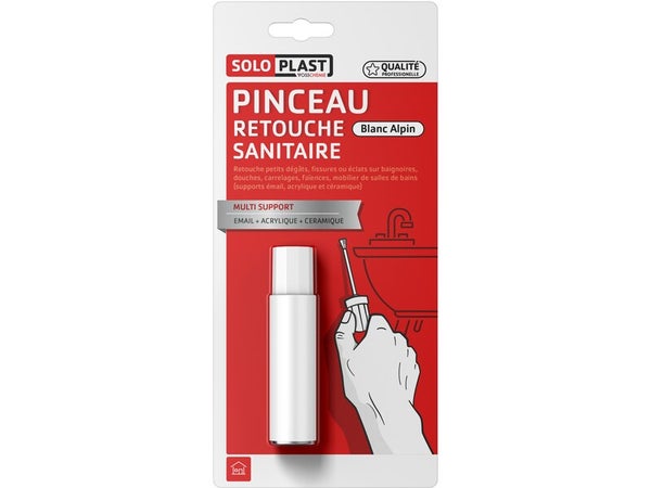 Pinceau de retouche sanitaire email/acryl/ceramiq soloplast blanc 12ml