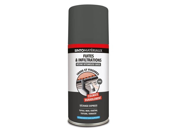 Résine bitumeuse fuite/infiltration Sintomateriaux gris spray 150ml