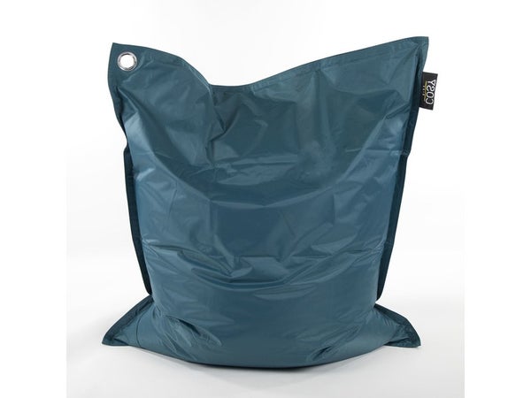 Coussin déperlant maxi bigbag, bleu canard l. 110 x H. 130 cm