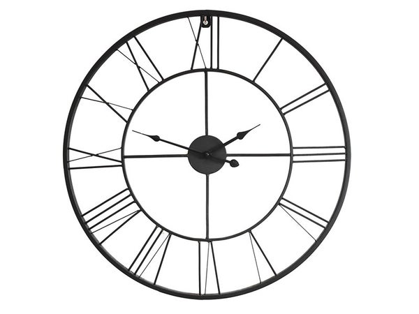 Horloge atelier métal diamètre 60 noir