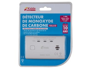 Détecteur monoxyde de carbone k10llco 10 ans kidde