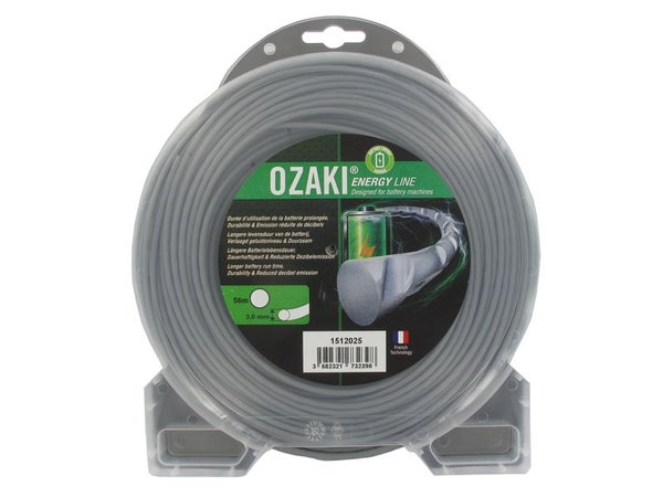Coque fil en nylon ondulé rond, OZAKI ENERGY LINE, L.56 m, diam. 3 mm