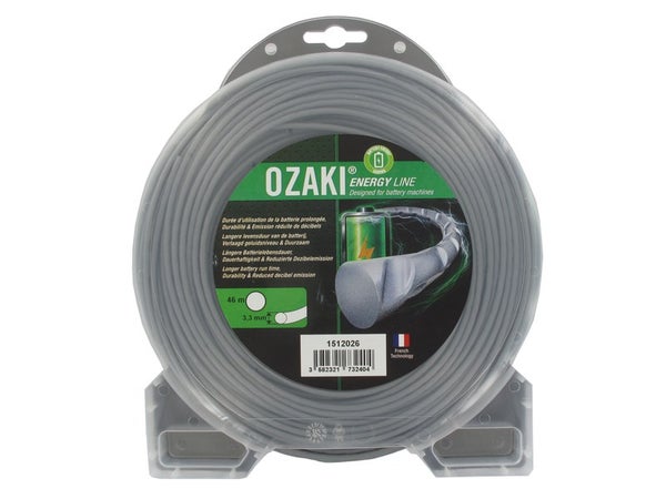 Coque fil en nylon ondulé rond, OZAKI ENERGY LINE, L.46 m, diam. 3.3 mm