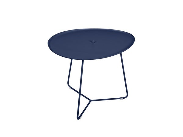 Table de jardin basse FERMOB Cocotte ovale bleu 1 personnes