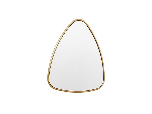 Miroir triangulaire, l.42 x H.50 cm, doré