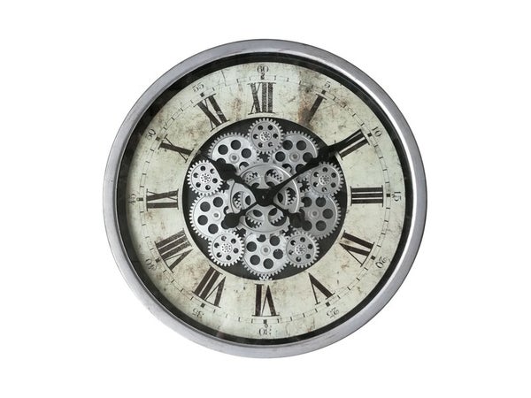 Horloge métal mécanisme gris 46 cm