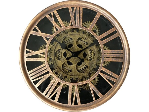 Horloge métal mécanisme doré 25 cm