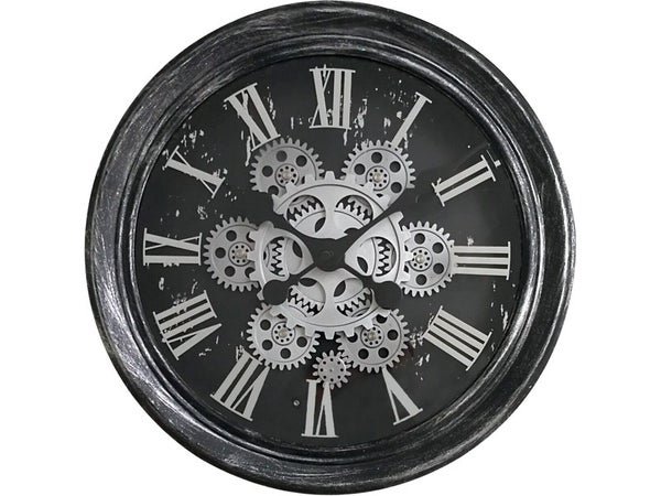 Horloge métal mécanisme noir 34 cm
