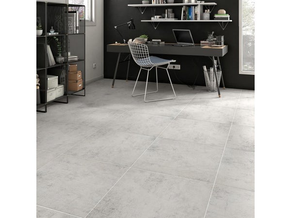 Carrelage sol et mur forte effet beton gris clair ALMA 45x45 cm