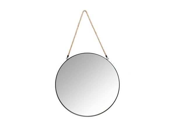 Miroir rond Barbier chester, noir diam.50 cm