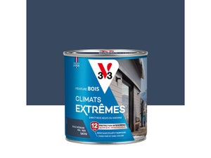 Peinture extérieure bois Climats extrêmes V33 bleu hoggar satiné 0.5L