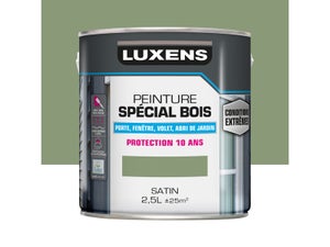 Peinture exterieure bois, mdf, osb Conditions extremes LUXENS vert provence sati