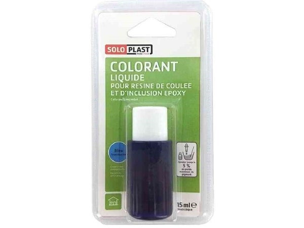 Colorant pour résine époxy en poudre Soloplast 15ml bleu transparent