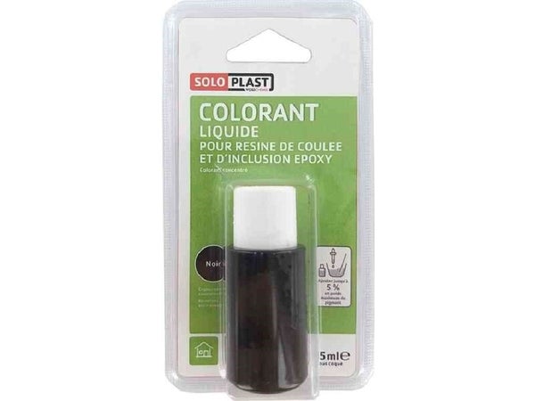 Colorant pour résine époxy en poudre Soloplast 15ml noir transparent