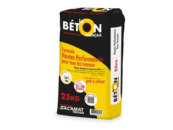 Béton prêt à l'emploi gris LE BETON FRANÇAIS C35/45, 25 kg