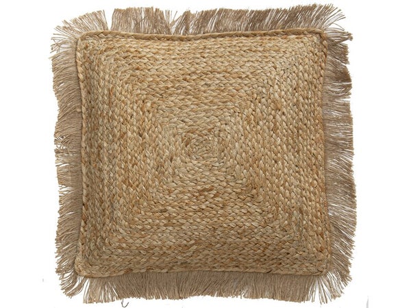 Coussin Jute frange, naturel l.40 x H.40 cm