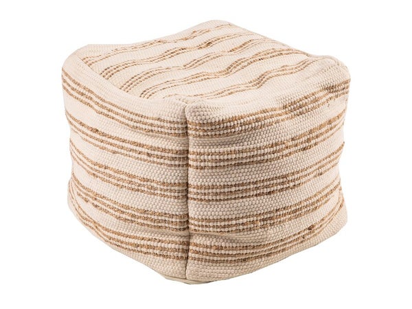 Pouf, naturel blanc l.40 x H.40 cm