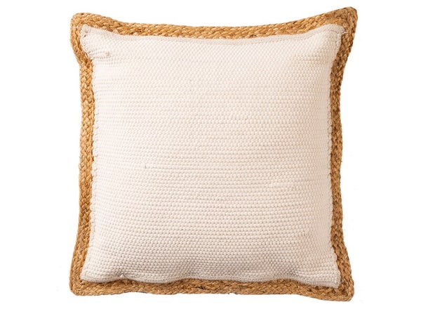 Coussin, blanc/naturel l.50 x L.50 cm