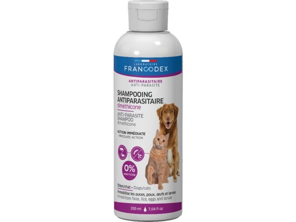 Shampooing anti-parasitaire pour chien et chat, FRANCODEX, 200 ml