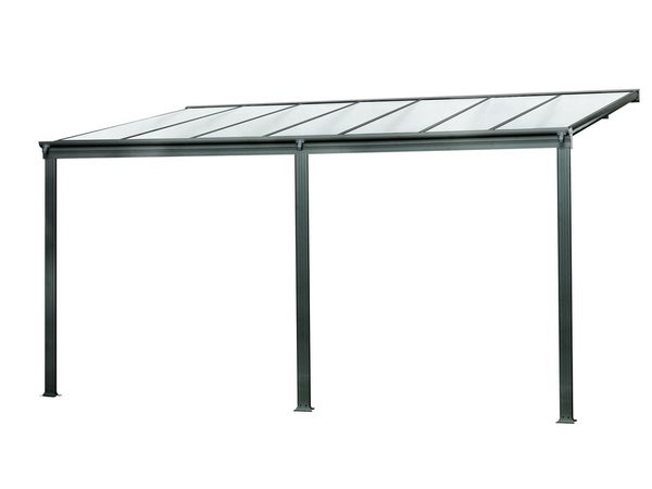 Pergola adossée DCB GARDEN Cielo-4x3-n aluminium noir, 9.36 m²