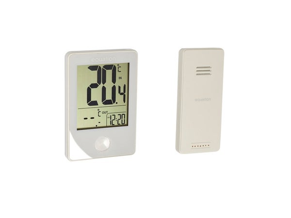 Thermomètre intérieur/extérieur avec sonde de température sans fil, EQUATION, blanc