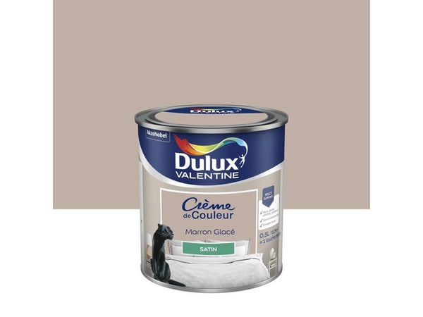 Peinture mur, boiserie crème de couleur DULUX VALENTINE marron glacé satiné 0.5L
