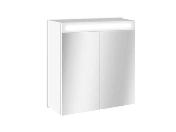 Armoire de toilette de toilette lumineuse l. 60 cm, blanc laqué Telio