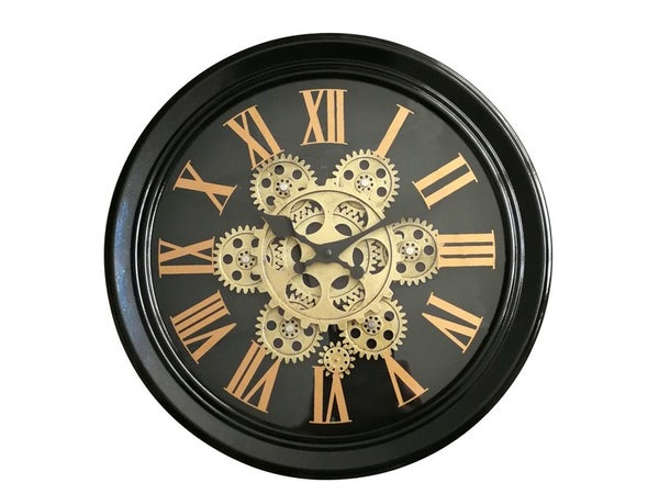 Horloge métal mécanisme noir 34 cm