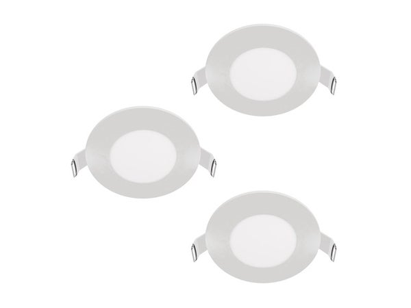 3 spots à encastrer Extraflat led, changement intensité et blancs, D8.5 blanc