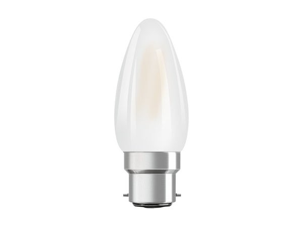 Ampoule led flamme B22, 470Lm=40W, 2700K blanc chaud, opaline, OSRAM